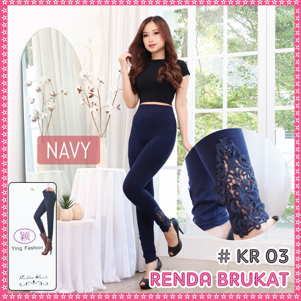 Legging Renda Brukat Wanita * KR03 */ LEGGING RENDA WANITA FASHION / legging import / ying fashion