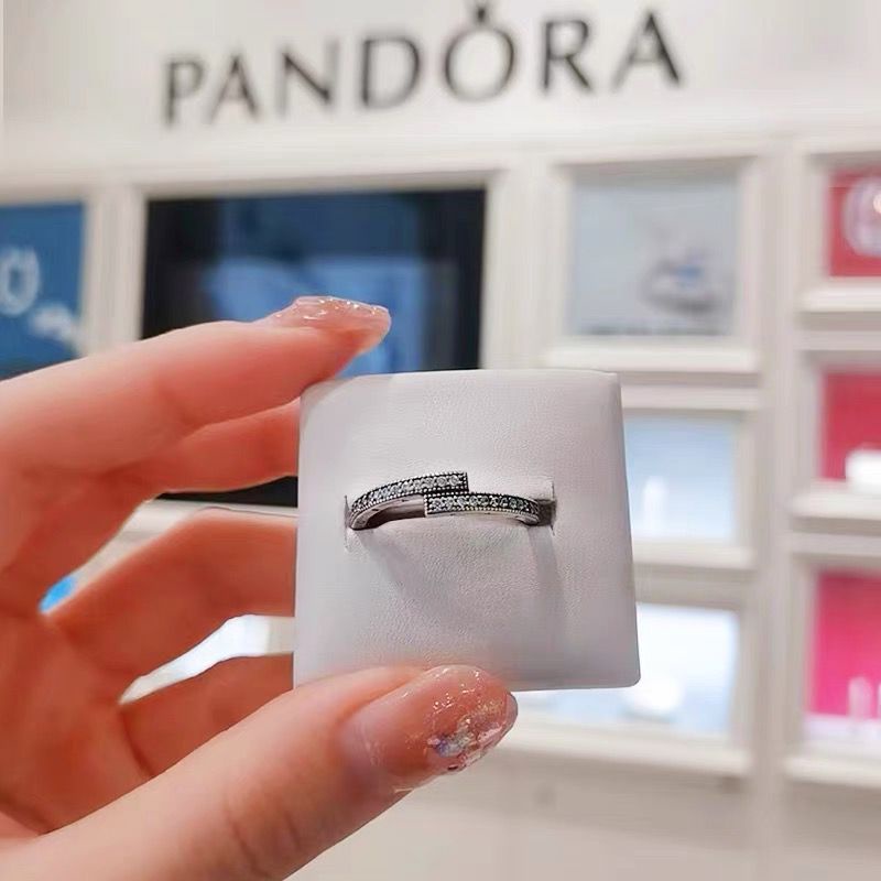 Pandora Cincin 925 Silver Hias Berlian Dengan Kotak Untuk Wanita