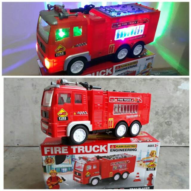  Mainan  Mobil Pemadam Kebakaran Fire Truck Bump Go 