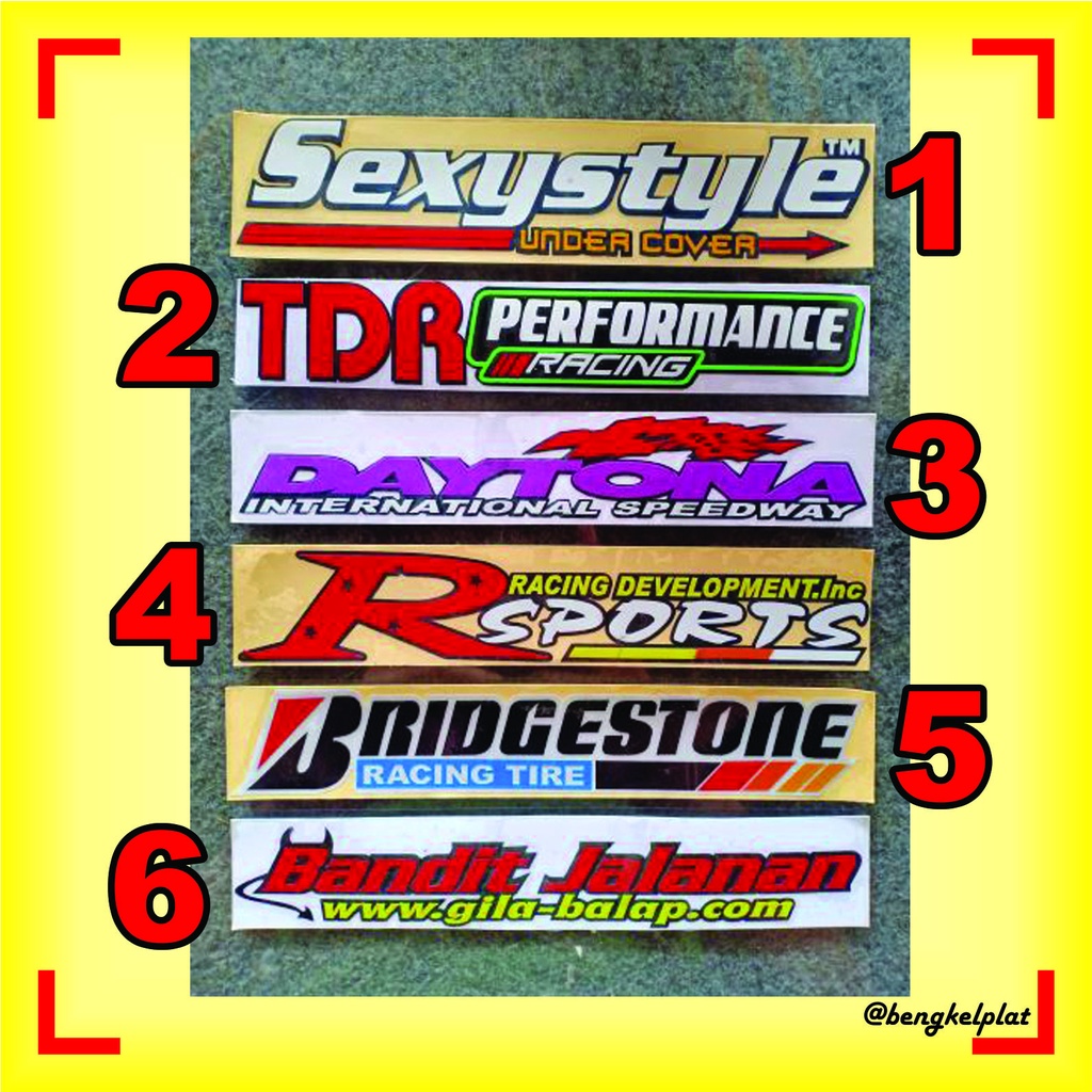 

Stiker Cutting Sticker Racing TDR Yoshimura Daytona Bridgestone Custom Reflektor Nyala