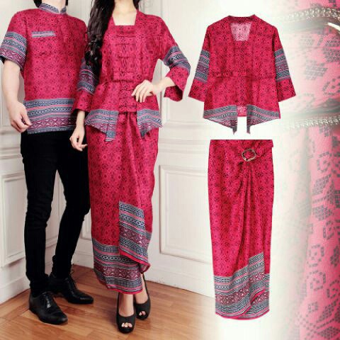 Sarimbit Batik Anggun Couple Askana Azkana Etnic 5 Warna Merah Tosca Maroon Biru Kuning M L XL i.670