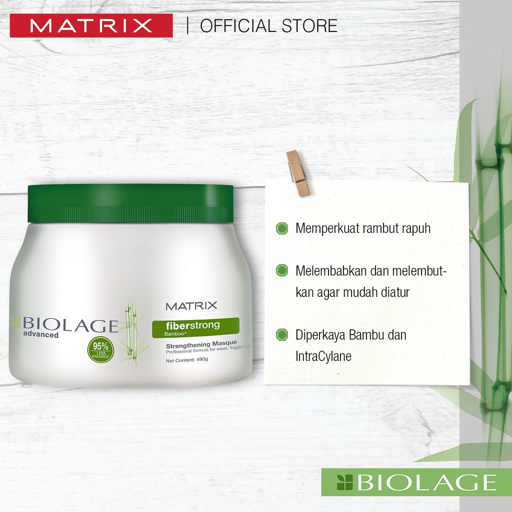 MATRIX Biolage Fiberstrong Hair Mask - Masker Perawatan Rambut Rusak Kering Rontok Rapuh Patah 500 ml