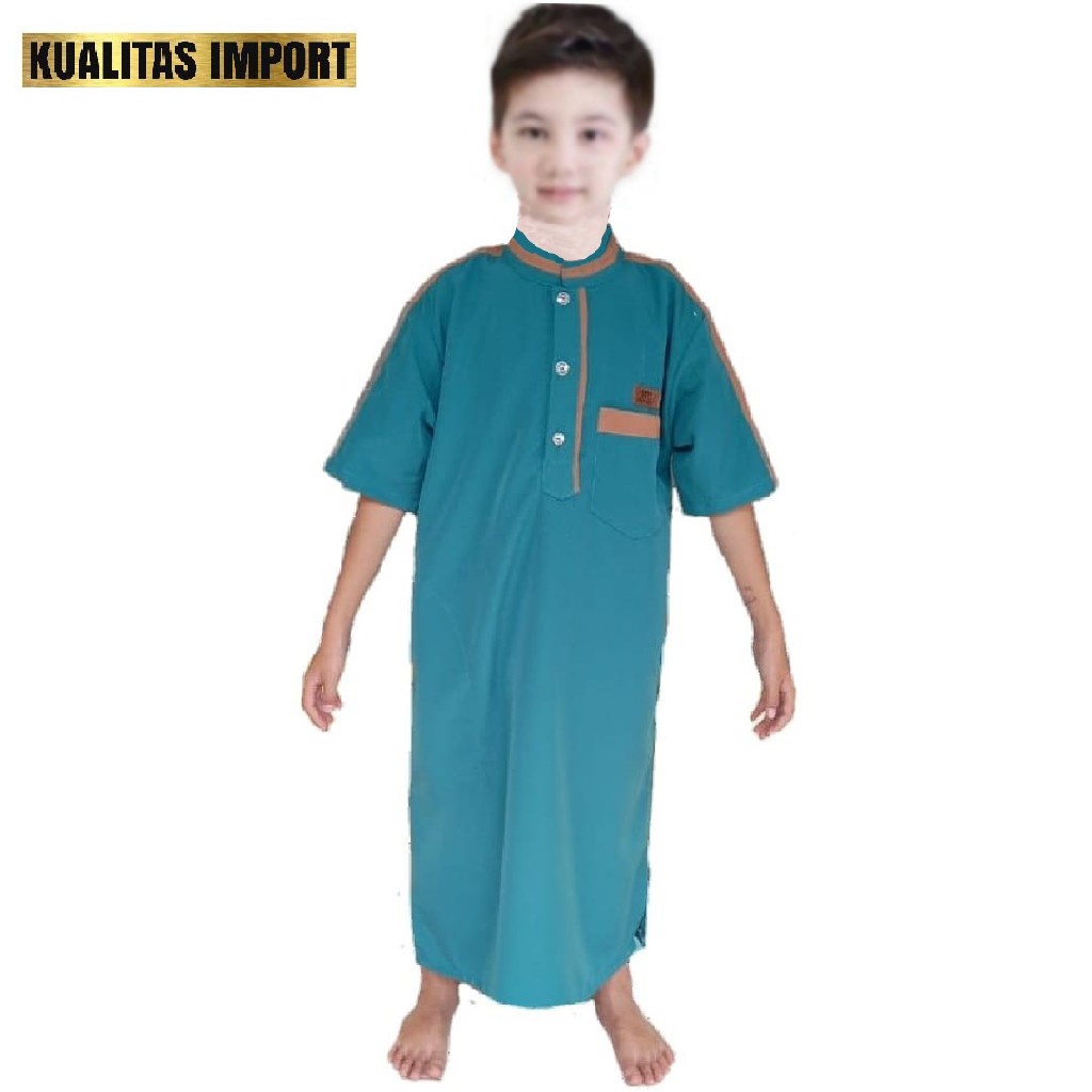 AL-HANIF gamis anak laki laki lengan pendek jubah anak motif terbaru baju koko arabic kids junior