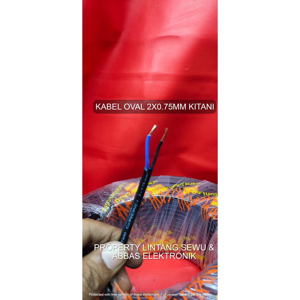 KABEL OVAL  2X0.75 OVAL 2 X 0.75 OVAL KITANI KABEL LISTRIK OVAL KABEL SPEAKER OVAL 2 X O.75 PER METER