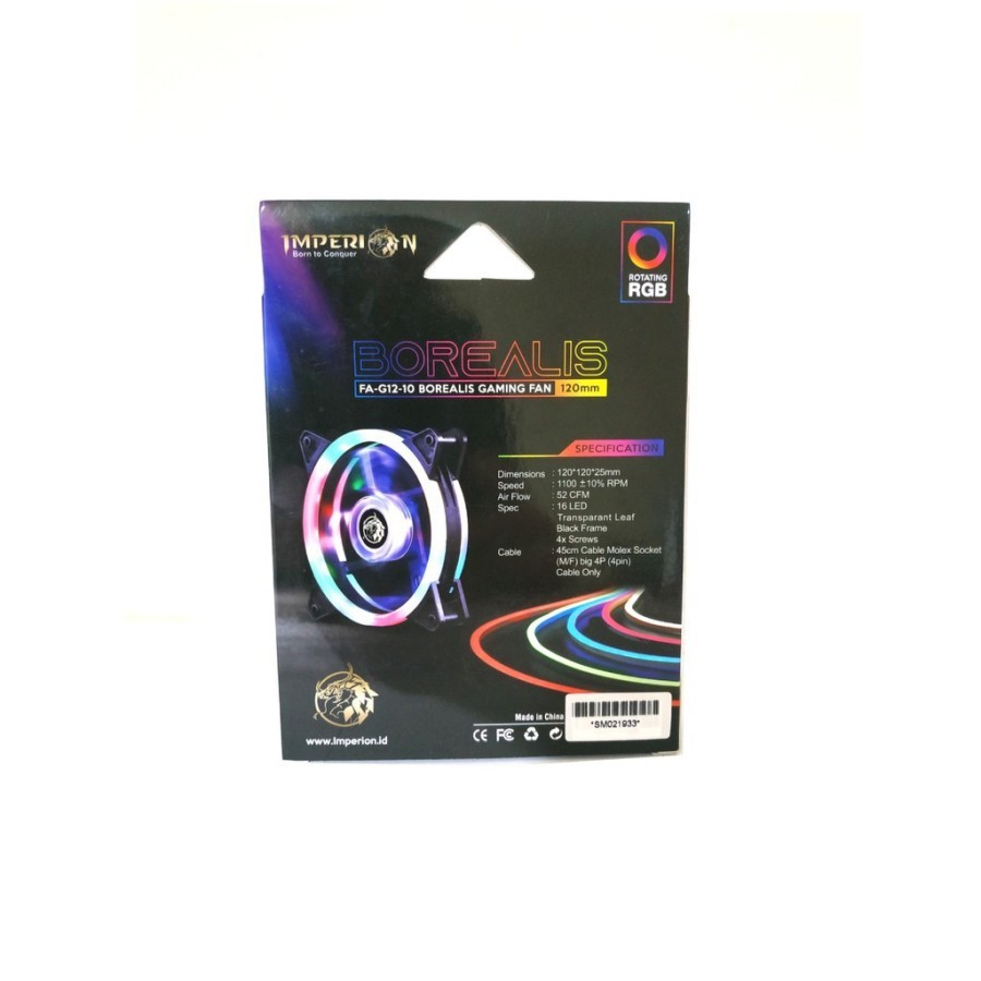 Fan Casing Imperion Borealis 12cm LED RGB Dimension