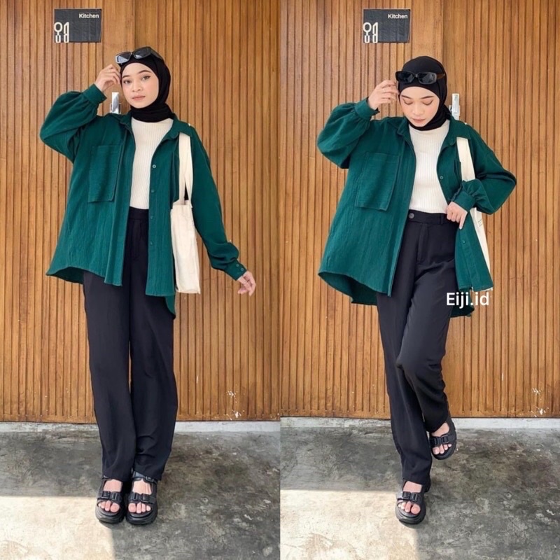 KEMEJA NIKI - KEMEJA LINEN CRINKLE PREMIUM