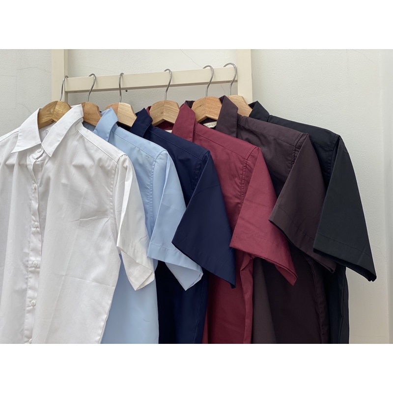 READYBASIC - KEMEJA BASIC LENGAN PENDEK BAHAN KATUN POLOS