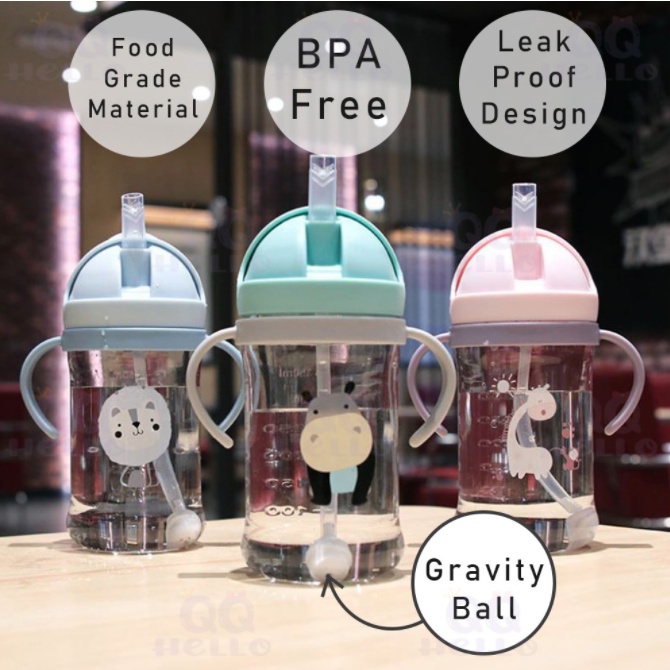 BPA FREE baby drink bottle / training cup / botol minum bayi an tumpah/C 205