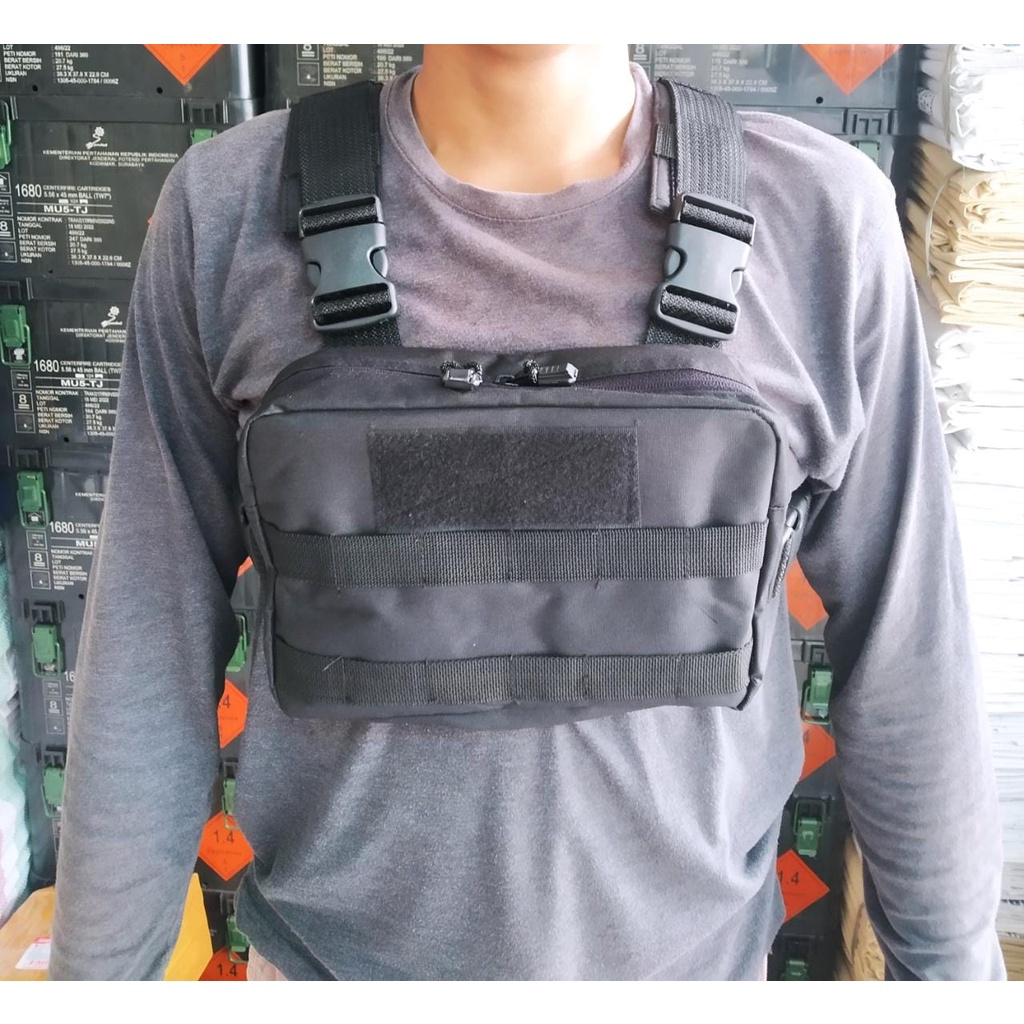 tas sepeda pelindung dada chest bag tactical rig bag addict premium