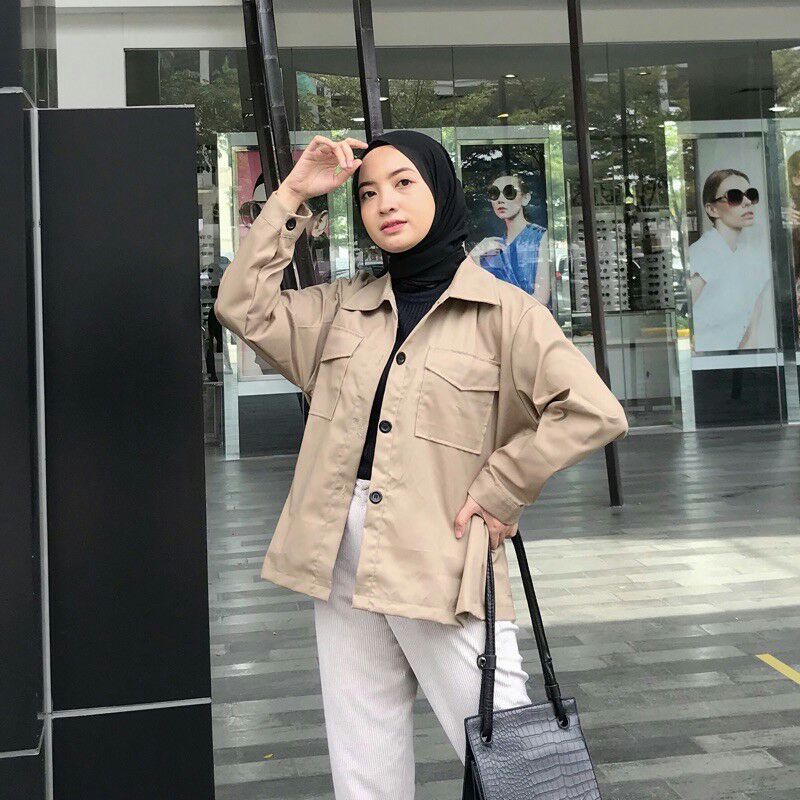 BEFAST - ZEC OOTD Wanita Jacket HANABI / Velmos Drill Jacket / Jaket Kacing / Jaket Wanita Polos / Outer Wanita / Jaket Casual / Outer Style Kekinian