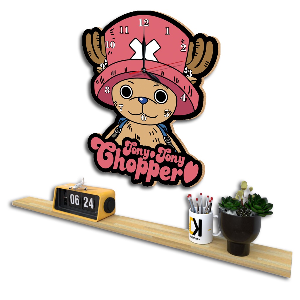 Jam Dinding Pola Unik Design Onepiece Special Edition Free Vintage Box + Baterai rajadekorofficial-Chooper