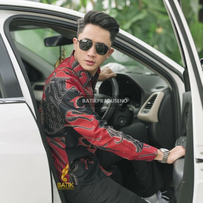 Batik Prabuseno Batik Printing Kemeja Pria Slimfit Motif Kaivan Seragam Batik Kantor