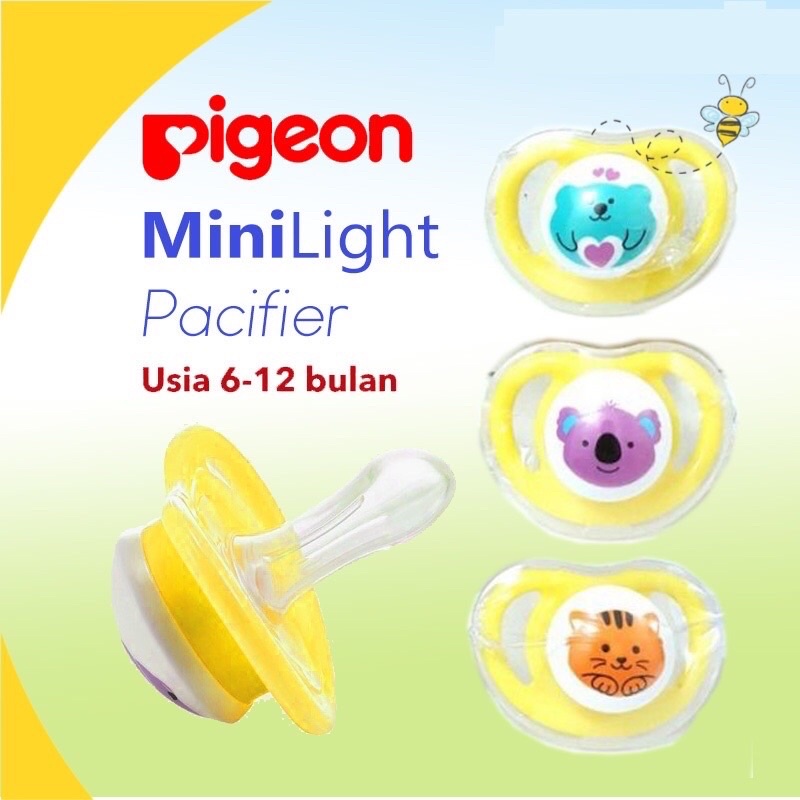 EMPENG PIGEON Minilight Pacifier Size S M L / step 1 / step 2 | step 3 Empeng Bayi &amp; Mini Light 6+ M