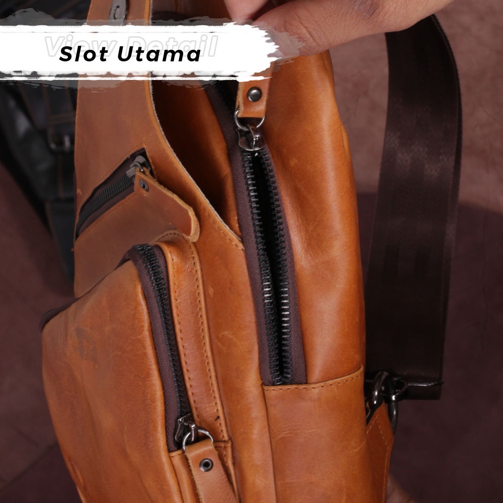 Tas Selempang Pria Kulit Sapi Asli Tas Slempang Punggung Pria Kulit Desain Stylish Dan Keren Bahan Kulit Sapi Asli Premium Psl Garansi Original