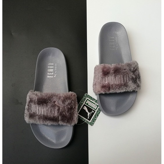 grey puma slides fur