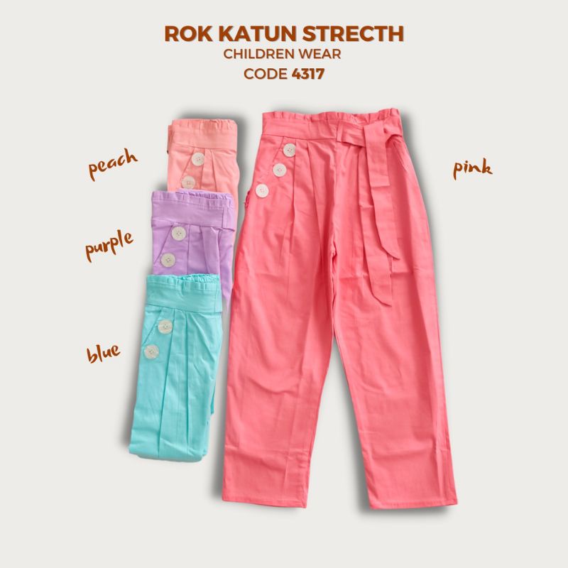 Linen Pants Kids 3-10 Tahun / Celana Katun Stricth Anak Perempuan / Linen Katun Strecth / Panta cotton Kids