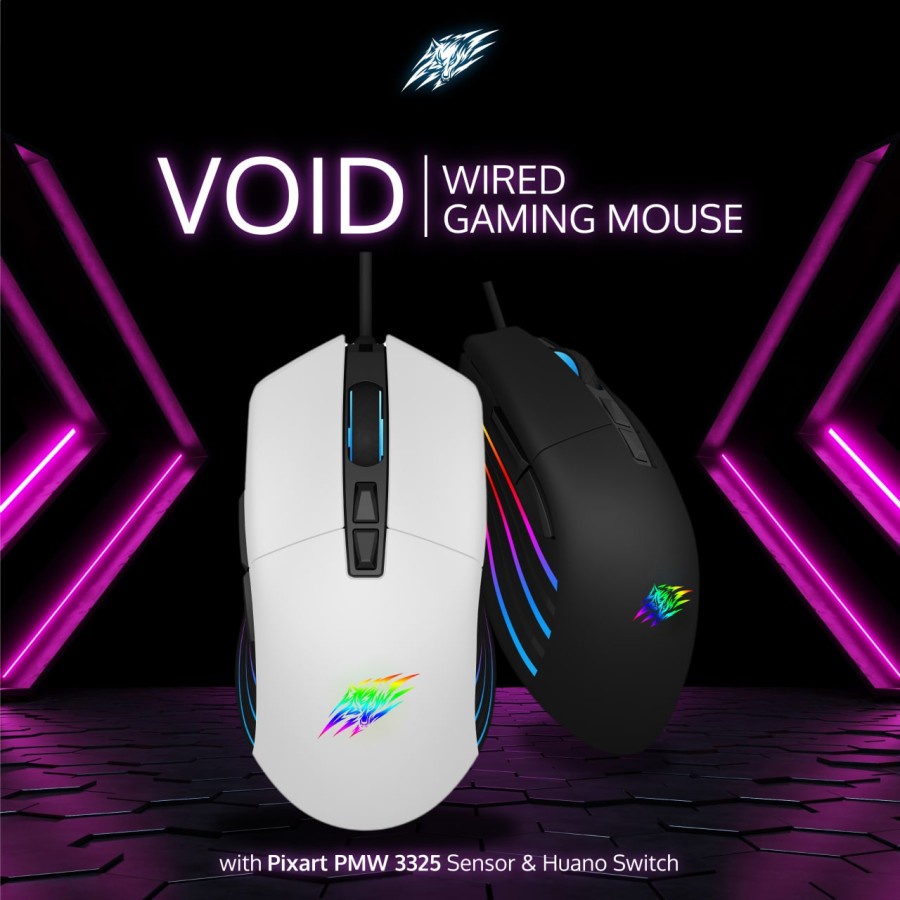 S40 Gaming Mouse Sades Void with Black / White Variant