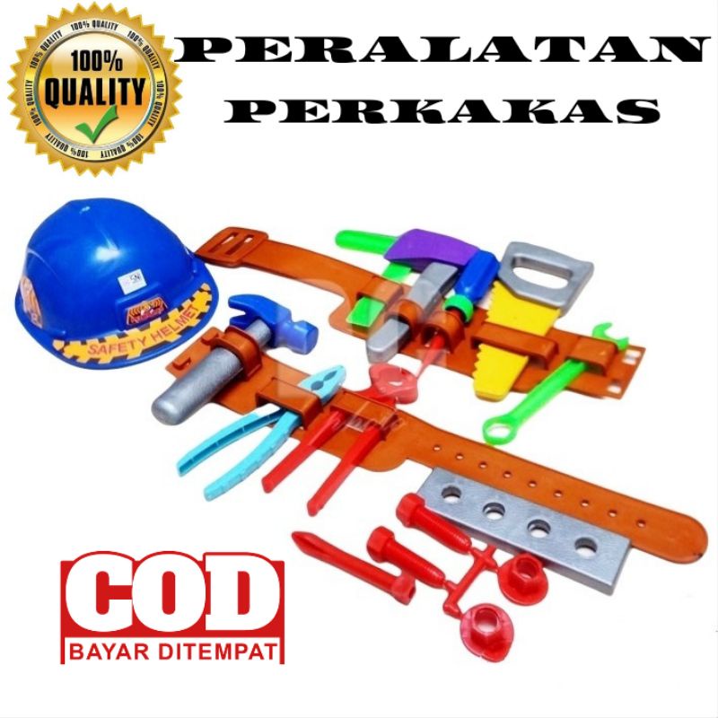 MAINAN ANAK LAKI LAKI PERKAKAS SABUK SET MAINAN PERKAKAS ANAK TUKANG HELM SABUK MAINAN ANAK ANAK PER
