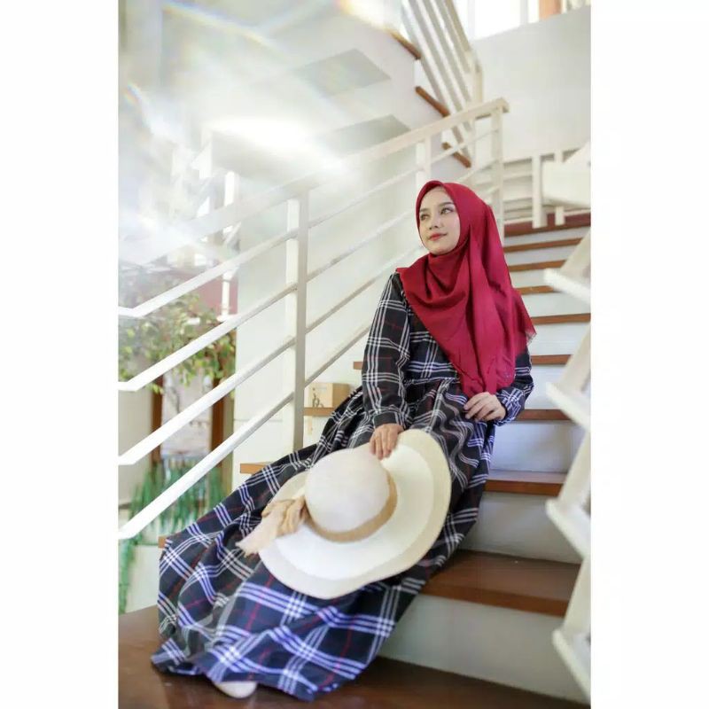 preloved GAMIS PREMIUM BUTIK anak salur MOTIF KOTAK TERMURAH BUSANA baju muslim syari square katun b