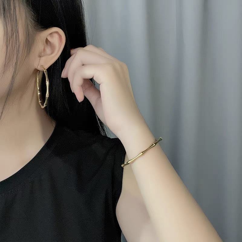 Anting Tusuk silver Model Bambu Gaya Korea Untuk Wanita