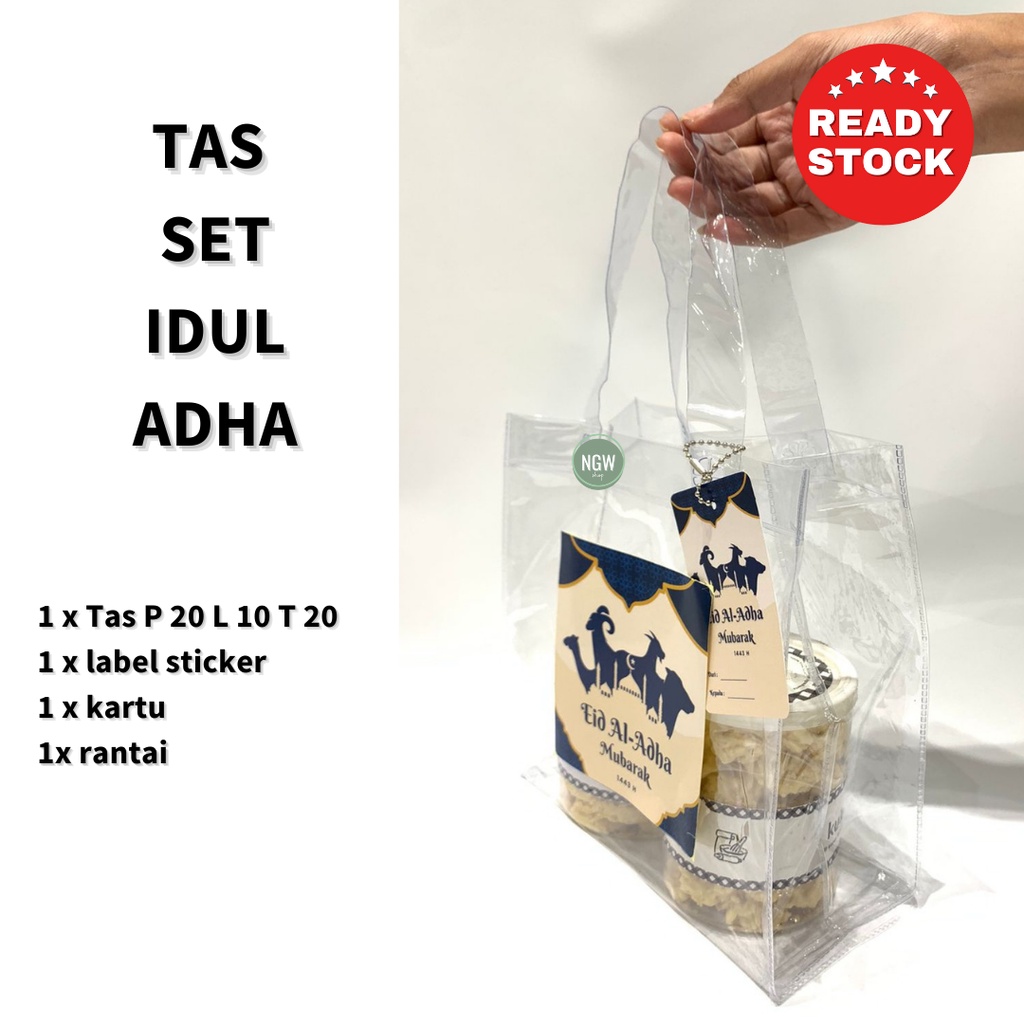 Tas IDUL ADHA EID SET LENGKAP 20 x 10 x 20 + label sticker + kartu rantai hampers hantaran hari raya