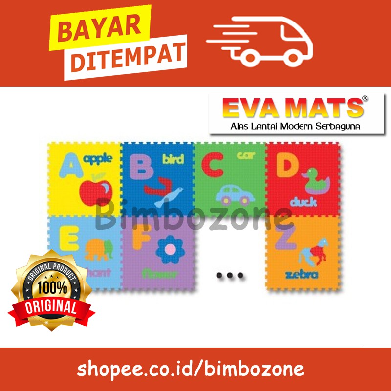 Bimbozone - Karpet Puzzle Evamat Alphabet &amp; Pictures | Evamat Unimats 30x30cm - ABC GAMBAR