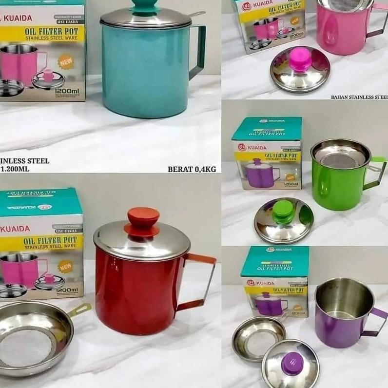 Oil pot WARNA saringan minyak 1200ml