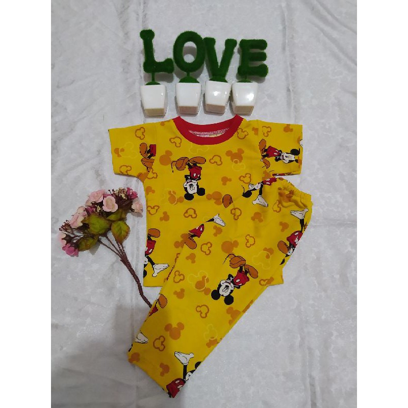 PIYAMA ANAK KAOS MOTIF MICKEY MOUSE