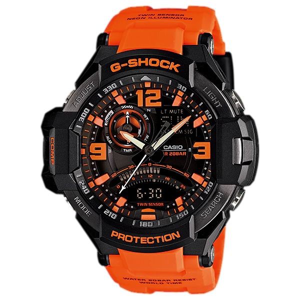 JAM TANGAN PRIA CASIO G-SHOCK GA-1000-4A ORIGINAL - GSHOCK GA1000 ORANYE