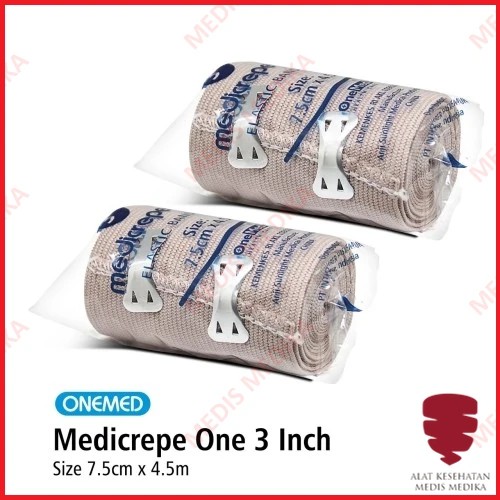 Onemed Elastic Bandage Medicrepe 3&quot; Perban Elastis Alat P3K 7,5cmx4,5m
