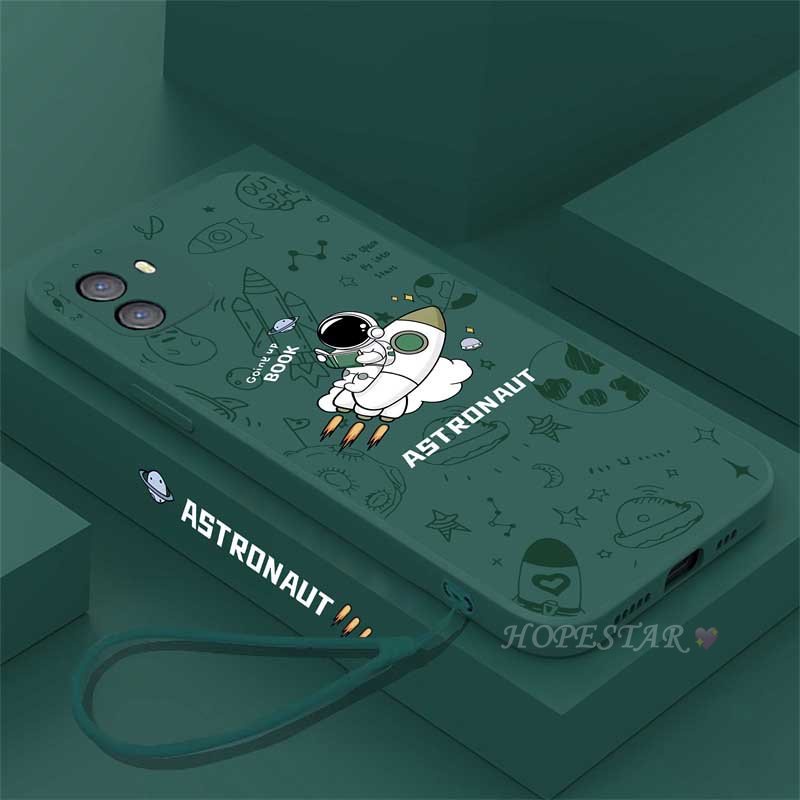 Vivo Y36 Y15S Y16 2022 Y35 Y33S Y20i Y12S Y12A Y19 Y11 Y17 Y12 Y15 Y85 V9 Y91 Y93 Y95 Y20 Y20i Fashion Mewah Astronot Pattern Kaca Bingkai Silikon Lembut Hard Cover HOSTR