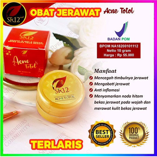 KRIM JERAWAT TOTOL SR12 BPOM AMAN AMPUH MENGEMPESKAN JERAWAT CREAM TUMPAS JERAWAT PERAWATAN JERAWAT