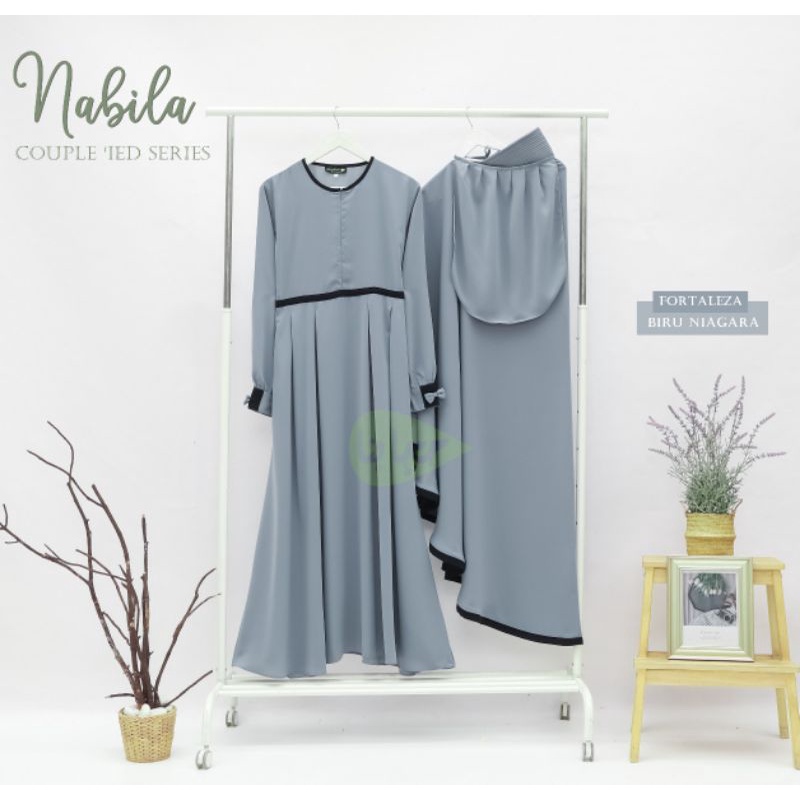 Nabila gamis by hijabuna Gamis syari Gamis polos elegan