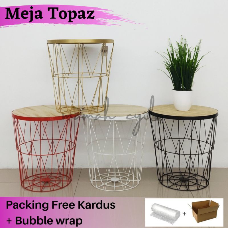 Meja Topaz informa / meja sudut / meja samping / meja dengan tempat penyimpaan