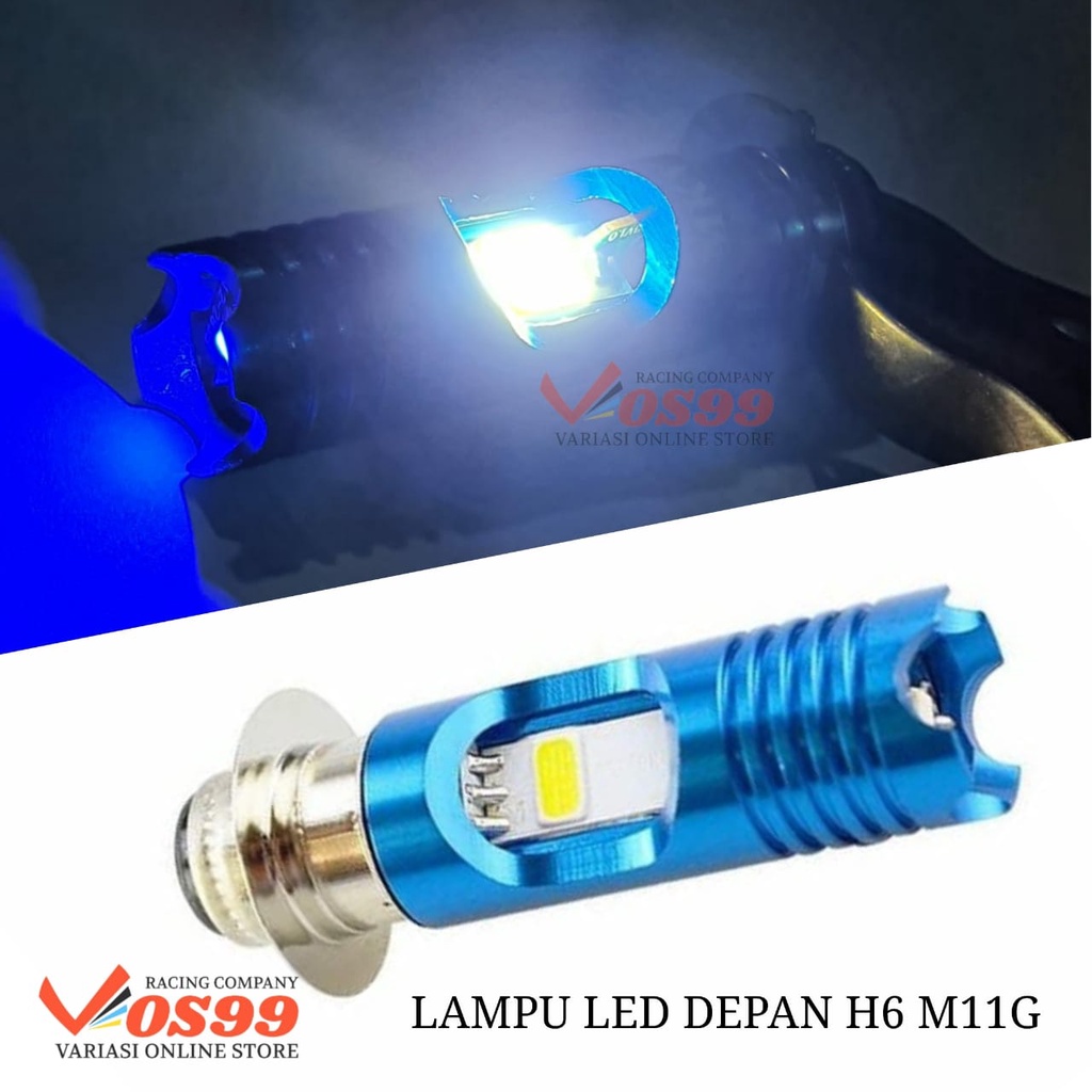 LAMPU LED DEPAN H6 M11G PUTIH SENJA BIRU MOTOR BEBEK MATIC