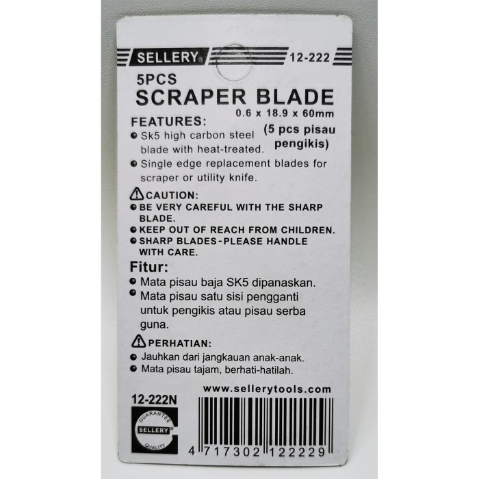 

Gilaa!!! Sellery 12-222 Refill Mata Pisau Cutter Folding Trapeziform Blade 5 Pc Gilaa!!!