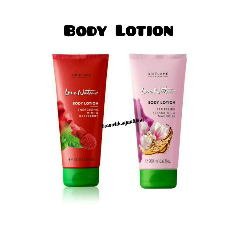 Body Lotion/Love Nature Body Lotion Pampering Sesame Oil & Magnolia & Mint & Raspberry