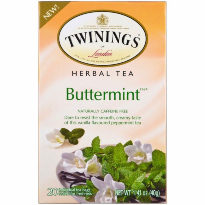 

ORIGINAL MURAH Twinings Herbal Tea Buttermint 20 Tea Bags 40gr