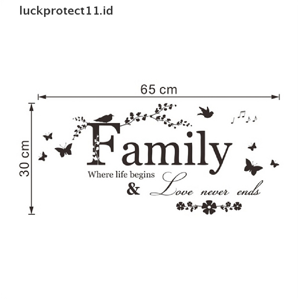 // Hg &amp; ID// Family Letter Quote Removable Vinyl Decal Art Mural Dekorasi Rumah Stiker Dinding