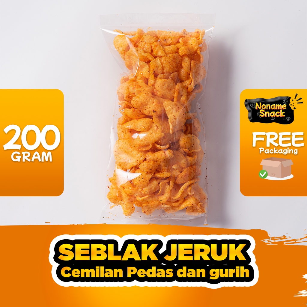 NoName Snack - Kerupuk Seblak Jeruk Keripik Grosir 200 Gr