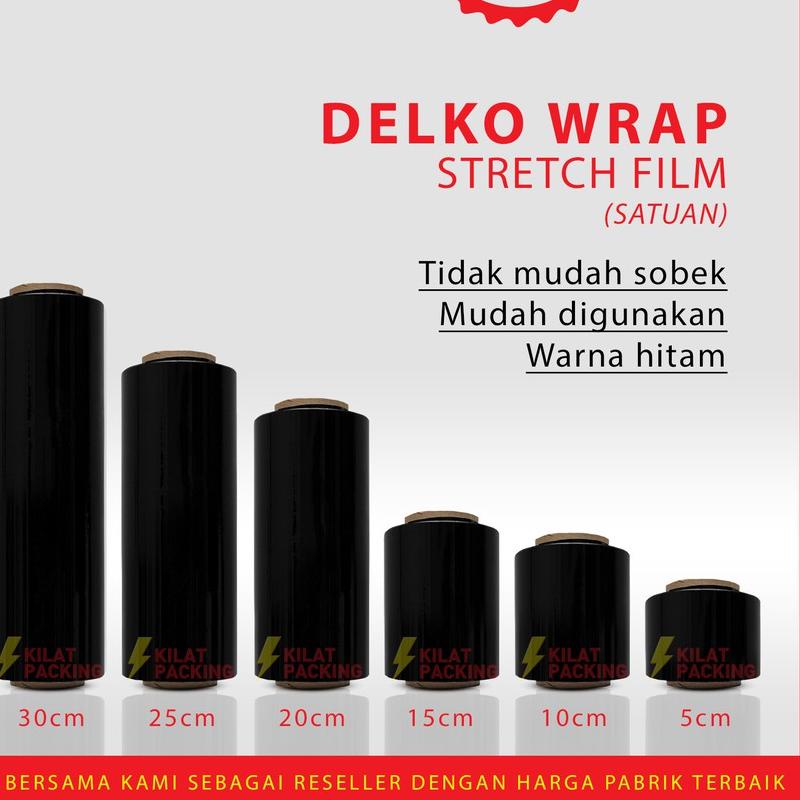 

PLASTIK WRAPPING Hitam 30CM X 250M STRETCH FILM HITAM SATUAN