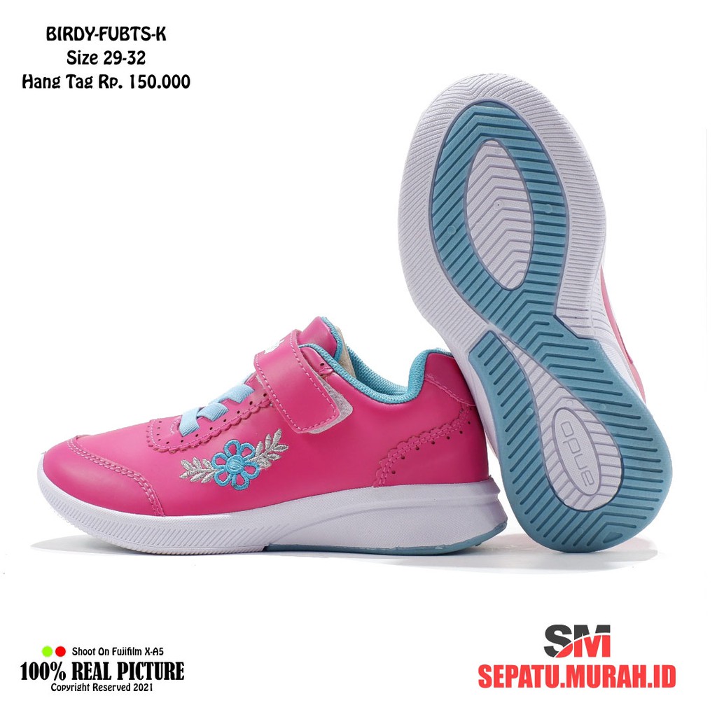 Sepatu anak perempuan tk velcro original ANDO BIRDY 29-32-7