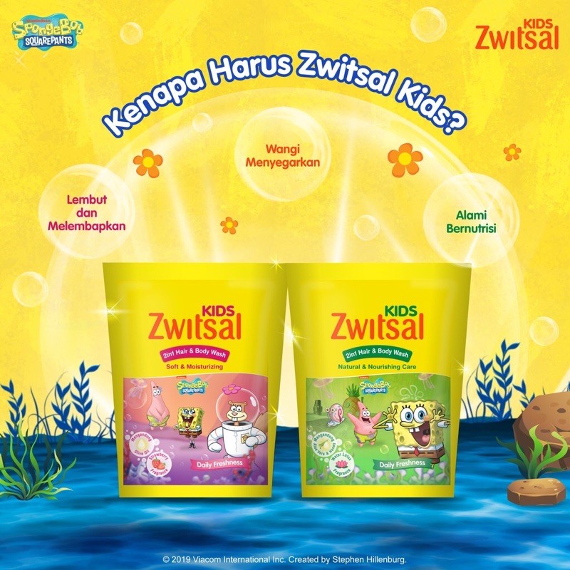 Zwitsal Kids 2 in 1 Hair and Body Wash 250ml Refill - Zwitsal Sabun Shampo Anak Kemasan Isi Ulang