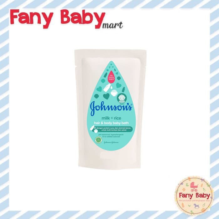 JOHNSONS BABY MILK RICE HAIR AND BODY 400ML - REFILL