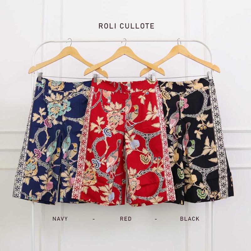 Evercloth Roli Celana Batik Kulot Pendek Batik Cullote Bawahan Setelan Batik Celana Kulot Batik Cullote