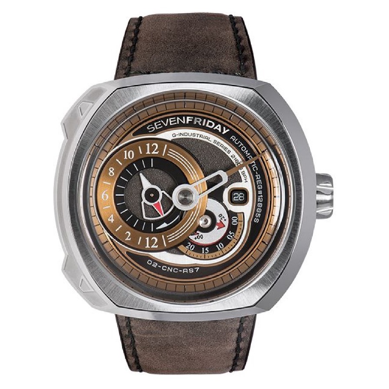 Jam Tangan Pria SEVENFRIDAY Q2/02 Automatic Brown Leather Strap