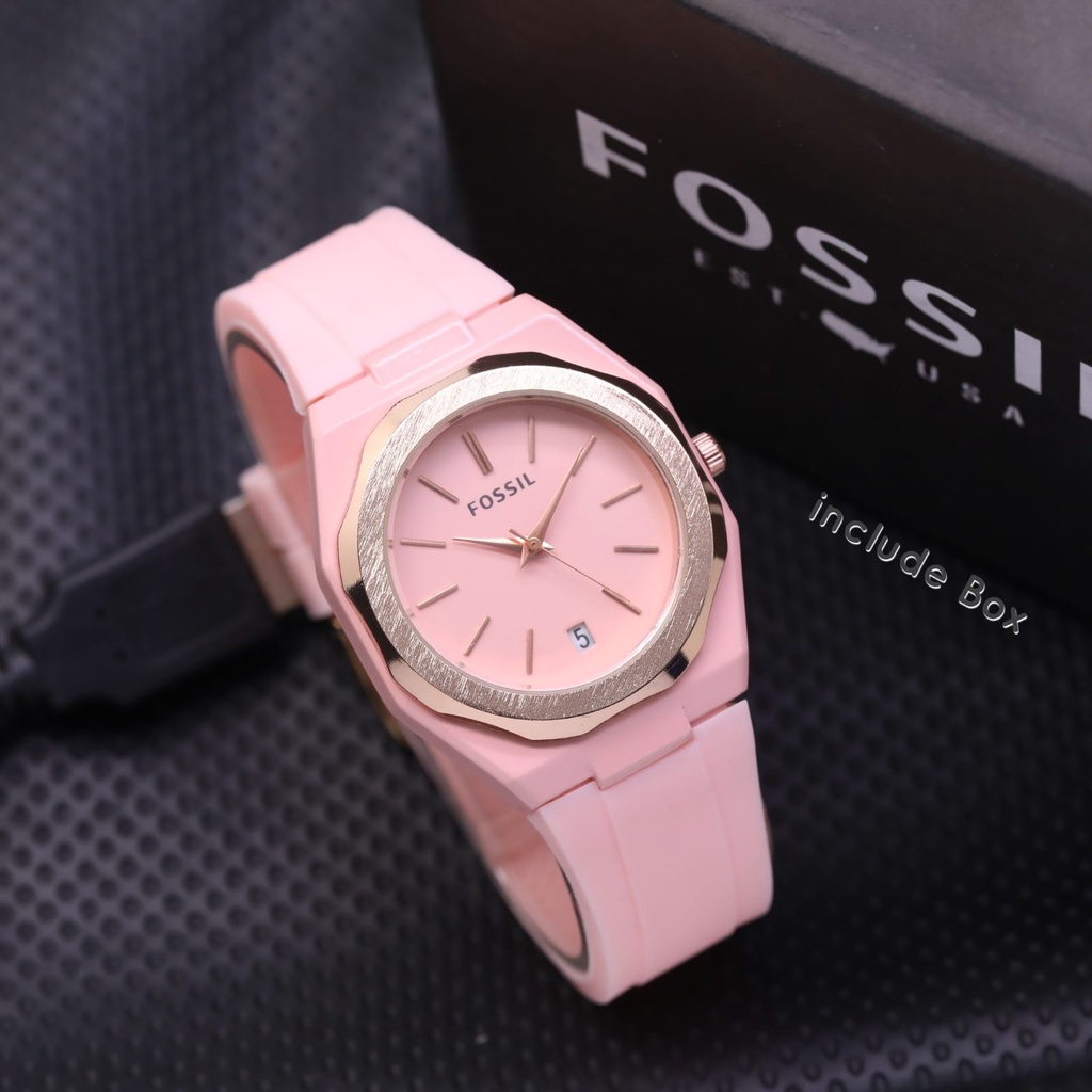 Jam Tangan Wanita Fashion L3706S Tali Rubber Tanggal Aktif Free Box &amp; Baterai