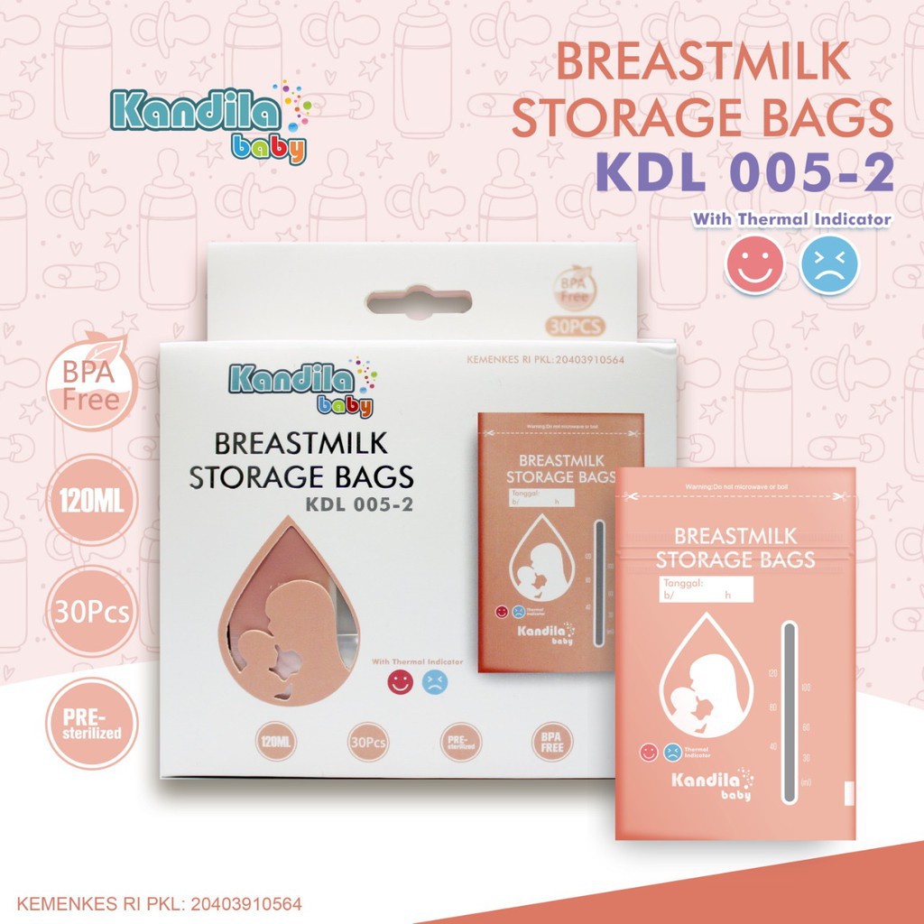 Kandila Breastmilk Storage Bags KDL 005-2 Kantong Asi Kandila 120 ml isi 30 pcs