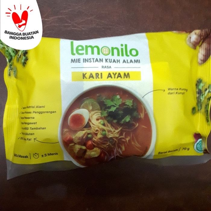 

s574gfd Lemonilo Mie Instan Kuah Alami Rasa Kari Ayam 70Gram Ff064151E