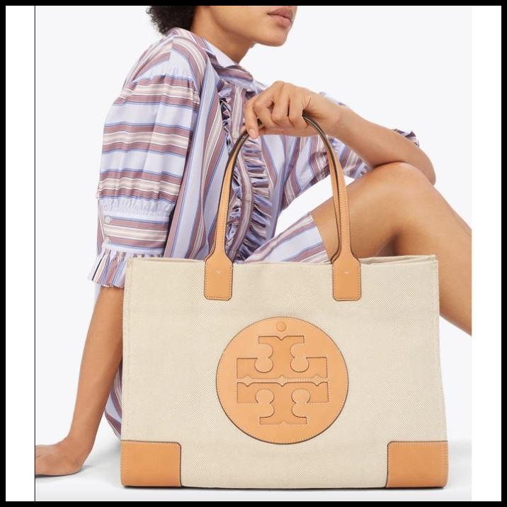Bag Canvas - Tas Wanita Tory Burch Ella Canvas Tote Original